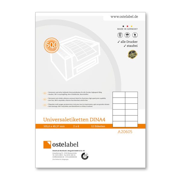 Etikett A20605 Verpackung